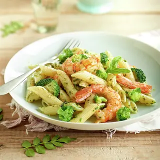 Fusilli Pesto Gambas