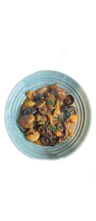 Vitello funghi bambù