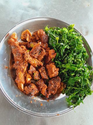 kichwa(ngombe) wet fry  and ugali