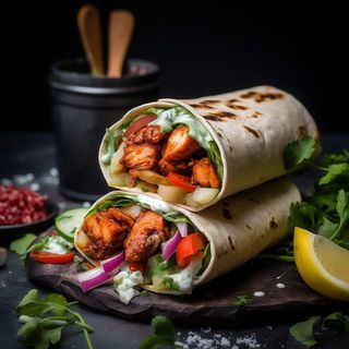 Chicken tikka naan wrap