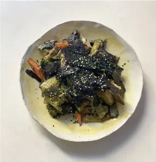 Verduras Ecológicas Al Wok Y Alga Nori Crujiente
