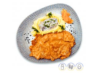 Escalope de pollo con puré de patata y salsa de boletus (180/160/40g)