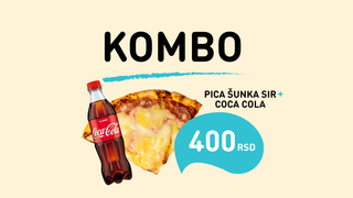 Pizza sunka sir + Coca Cola