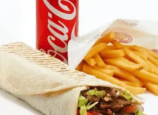 Menù new special Piadina Kebab (bottiglia di vetro{Coca-Cola/coca- cola zero/lemone soda/fanta/sprite})