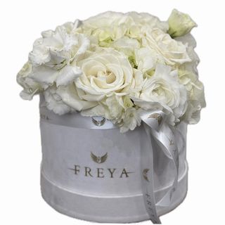 Cutie medie cu flori albe