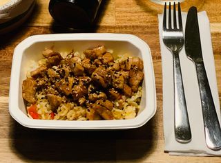 Arroz Salteado con pollo