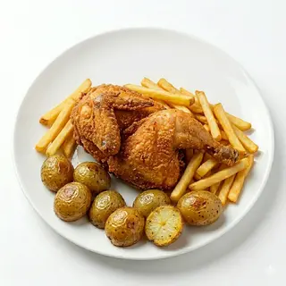 1/2 Pollo Broaster Con Patatas