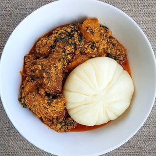 Eba and Egusi Soup