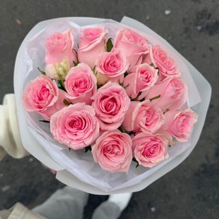 Букет із 15 рожевих троянд 