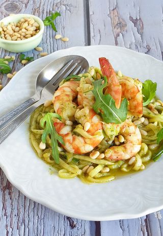 Spaghetti zucchinette e gamberi