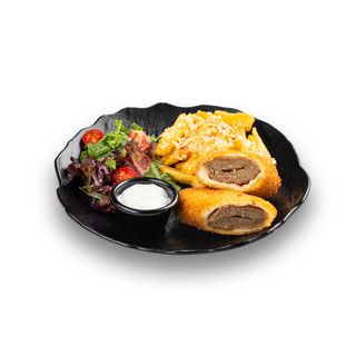 БАРАНИНА ЛЮЛЯ-КЕБАБ В ХРУСТЯЩЕМ КЛЯРЕ