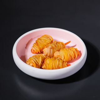 Gamberetti fritti con patate