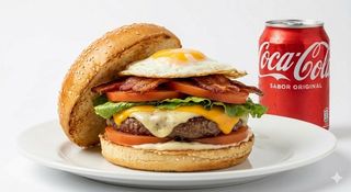 1 Hamburguesa Simple + 1 Lata De Refresco