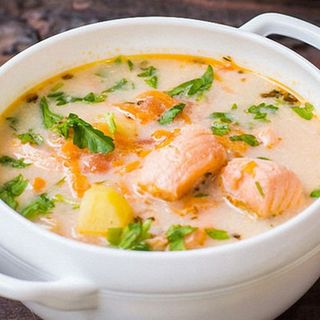 SOPA DE SALMÓN/СУП ИЗ СЕМГИ (Ración)