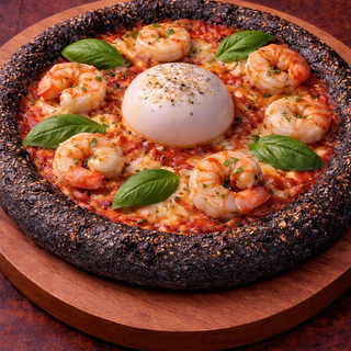 ბურატა კრევეტებით და მოცარელათი 28სმ