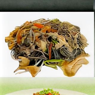 Spaghetti di grano saraceno saltato con verdure