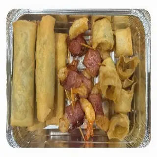 Caixa com crepe e  wangtang e Gambas com Bacon(B03)