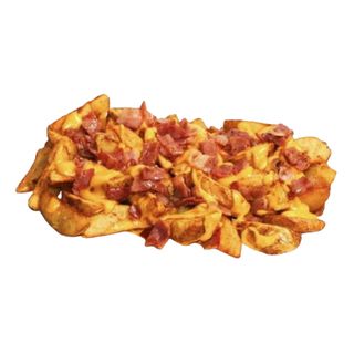 Patatas con cheddar fundido y bacón