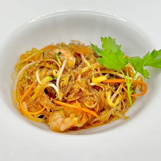 Spaghetti di Soia con Gamberi e Verdure