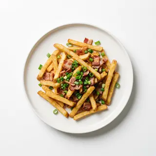 Patatas Fritas Con Bacon Y Verdeo