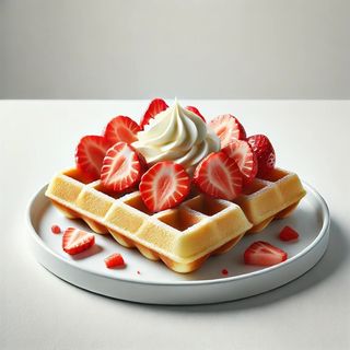 Гофрета с ванилов крем и ягоди (400г)