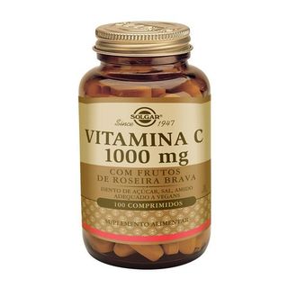 Vitamina C 1000 Mg Com Frutos De Roseira Brava Solgar 100 Comprimidos