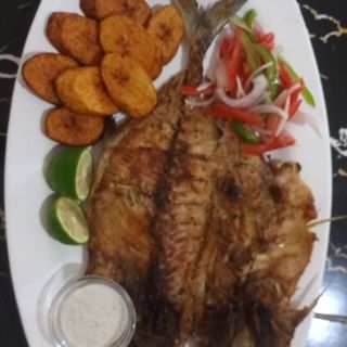Charcoal grilled fish