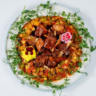 Бараньи ребрышки с овощами 