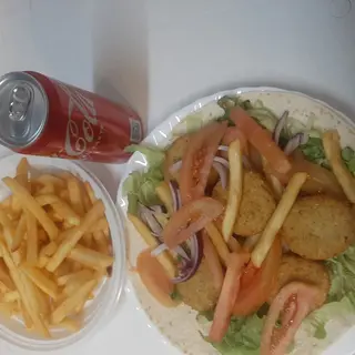 Menù piatto falafel pane