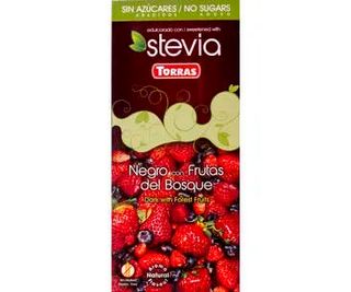 Chocolate Negro Frutos Del Bosque Stevia Torras 125 Gr.