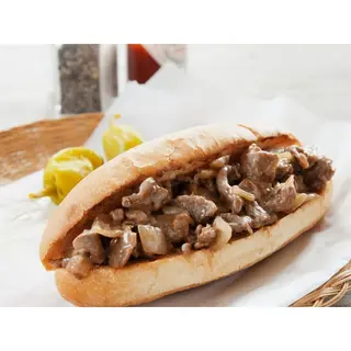 Hot Beef Melt (Served In Baguette)