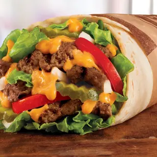 TACOS CHEESEBURGER ( XXL DOUBLE MEAT) (. 200 grama  mesa od buta )OBROK(Pofrit+Coke0.33)