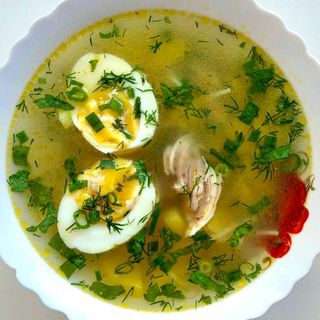 Chicken broth with egg and herbs 300gr