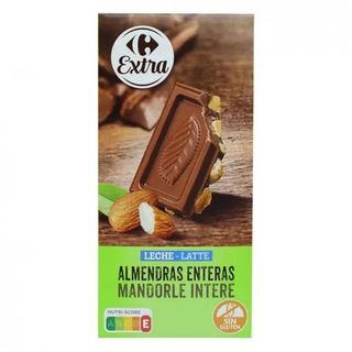 Chocolate Con Leche 25% Almendra Carrefour 200 Gr.