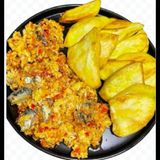 Sweet potatoes and egg