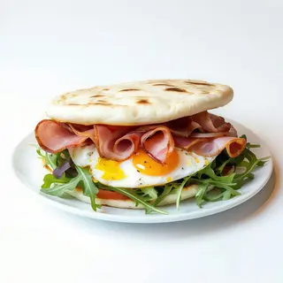 Arepa de jamón serrano y queso manchego