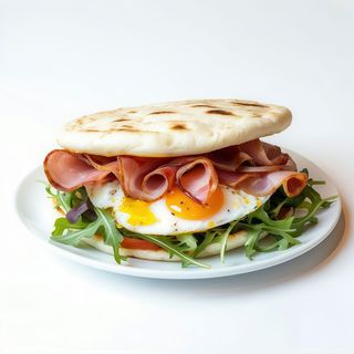 Arepa de jamón serrano y queso manchego