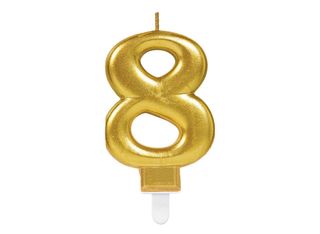 Свещи за торта цифра 8 злато