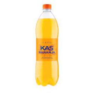 KAS Naranja Zero Refresco con gas sabor Naranja sin Azúcar Botella 1 Litro