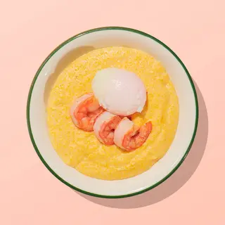 Polenta cu creveți și ulei de trufe