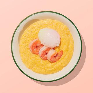 Polenta cu creveți și ulei de trufe