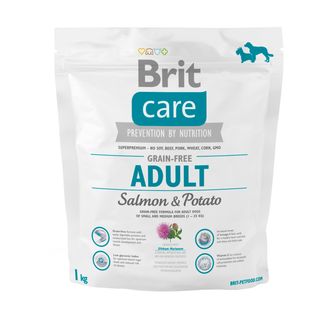 Hrana uscata caini Brit Care, Grain-free, Adult, Somon si Cartofi, 1 Kg