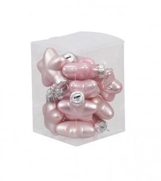 (209325) Ukras za jelku stakleni zvjezdica 40mm puder roza 12/1 124346