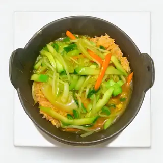 Kaifan de verdura con salsa de soja