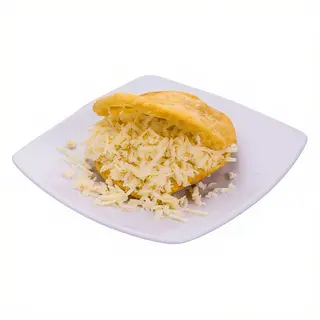 Arepa de pollo mechado con queso amarillo