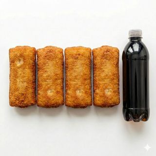 Zestaw 2x z mięsem i 2x z serem i pieczarkami oraz napój