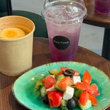 КОМБО-САЛАТ (бульон курячий + салат грецький+ лимонад/айс латте)