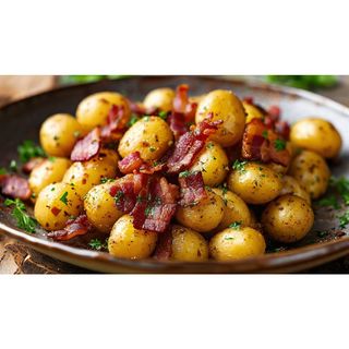 Sautéed Baby Potatoes with Beef Bacon