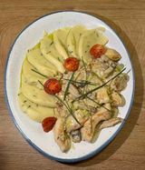 Chicken with mushroom sauce and leek 350g