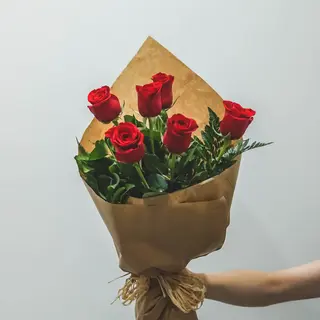 6 rosas rojas